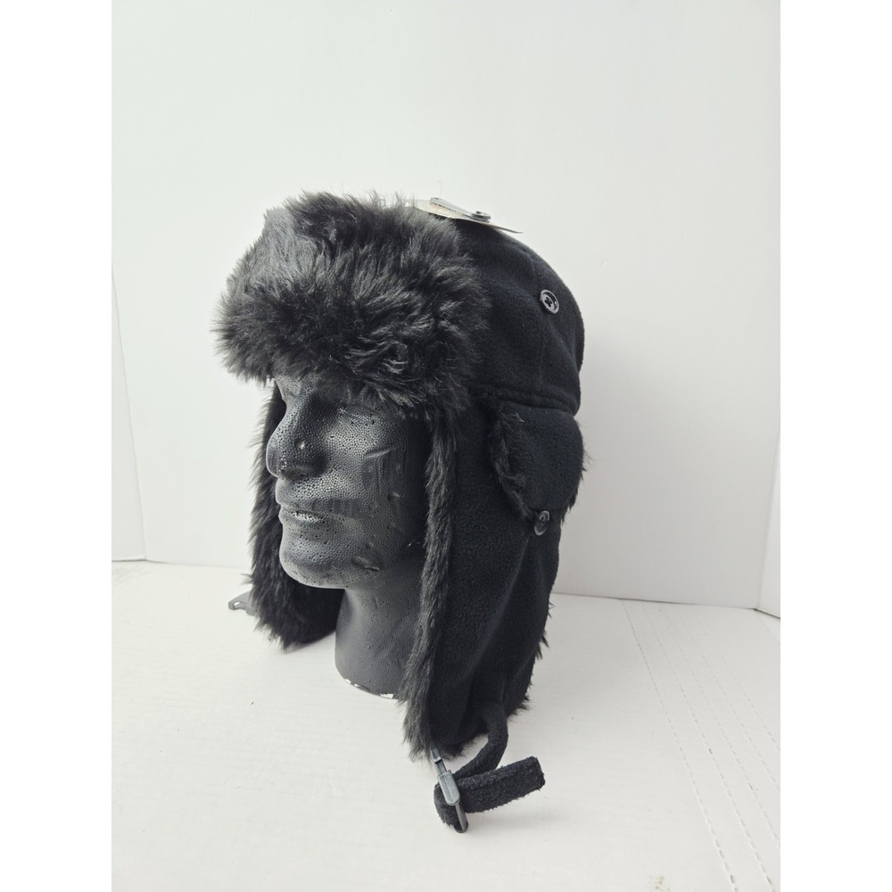 Winter Hat Klondike Sterling NWT fur trapper black size medium
